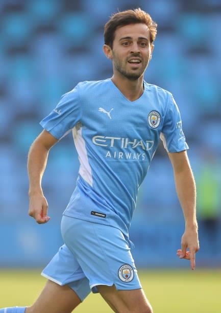 Bernardo Silva of Manchester City during a pre-season match between Manchester City and Blackpool at Manchester City Football Academy on August 03,...