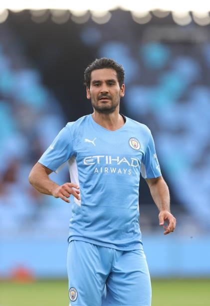 Ilkay Gundogan of Manchester City during a pre-season match between Manchester City and Blackpool at Manchester City Football Academy on August 03,...