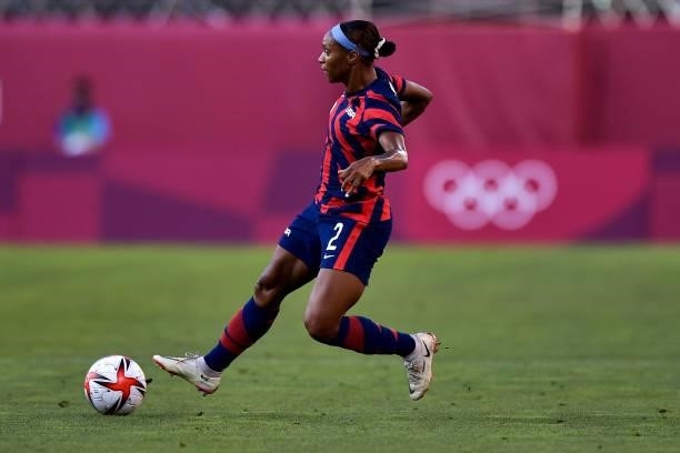Crystal Dunn of the United States during the Tokyo 2020 Olympic Womens Football Tournament Bronze Medal match between Australia and United States at...