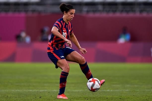 Carli Lloyd of the United States during the Tokyo 2020 Olympic Womens Football Tournament Bronze Medal match between Australia and United States at...