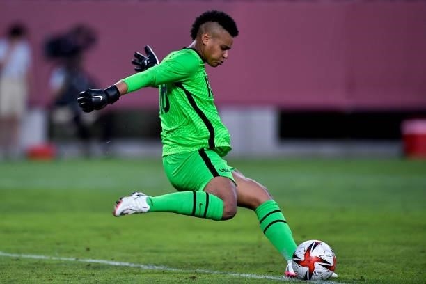 Adrianna Franch of the United States during the Tokyo 2020 Olympic Womens Football Tournament Bronze Medal match between Australia and United States...