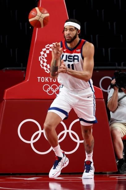 Javale McGee of USA during the Men's Semifinal Basketball game between United States and Australia on day thirteen of the Tokyo 2020 Olympic Games at...