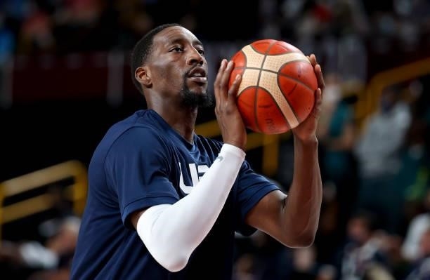 Bam Adebayo of USA during the Men's Semifinal Basketball game between United States and Australia on day thirteen of the Tokyo 2020 Olympic Games at...