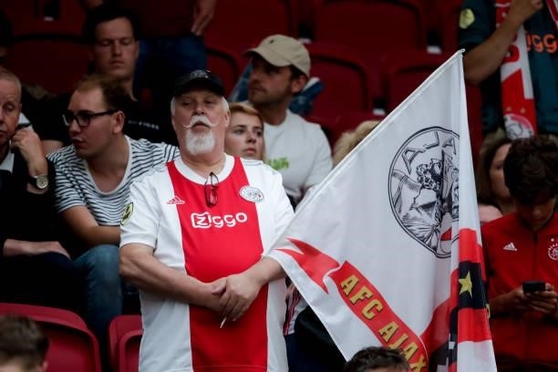 Fan of Ajax during the Pre-season Friendly match between Ajax and Leeds United at the Johan Cruijff ArenA on August 4, 2021 in Amsterdam, Netherlands