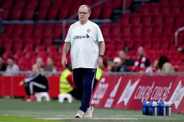 Coach Marcelo Bielsa of Leeds United during the Pre-season Friendly match between Ajax and Leeds United at the Johan Cruijff ArenA on August 4, 2021...