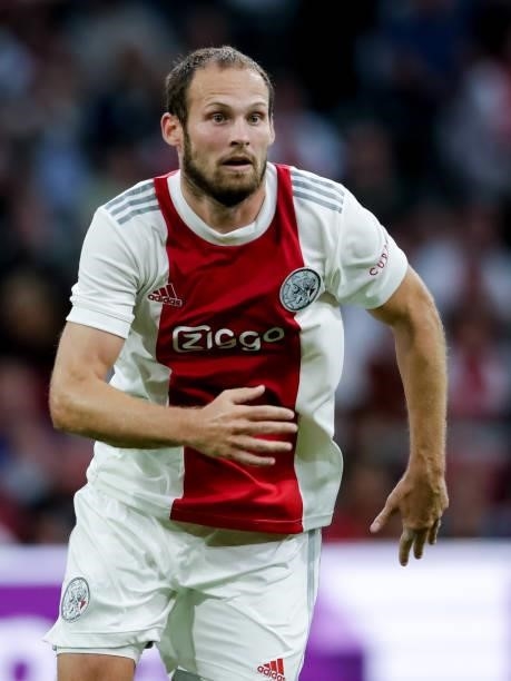 Daley Blind of Ajax and Luke Ayling of Leeds United during the Pre-season Friendly match between Ajax and Leeds United at the Johan Cruijff ArenA on...