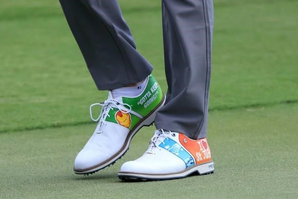 The shoes of Will Zalatoris as seen on the sixth hole during the first round of the World Golf Championship-FedEx St Jude Invitational at TPC...