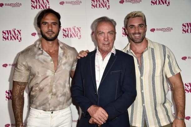 Carlos Brandt, Udo Kier, and Colin Stack-Troost attend the premiere of Magnolia Pictures' "Swan Song