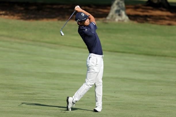 Ryosuke Kinoshita of Japan plays his shot on the 10th hole during the first round of the FedEx St. Jude Invitational at TPC Southwind on August 05,...