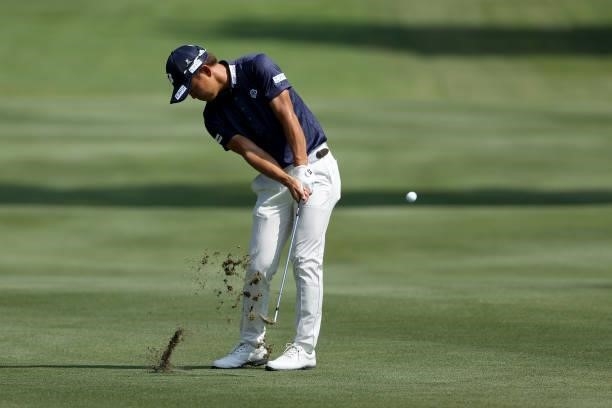 Ryosuke Kinoshita of Japan plays his shot on the 15th hole during the first round of the FedEx St. Jude Invitational at TPC Southwind on August 05,...