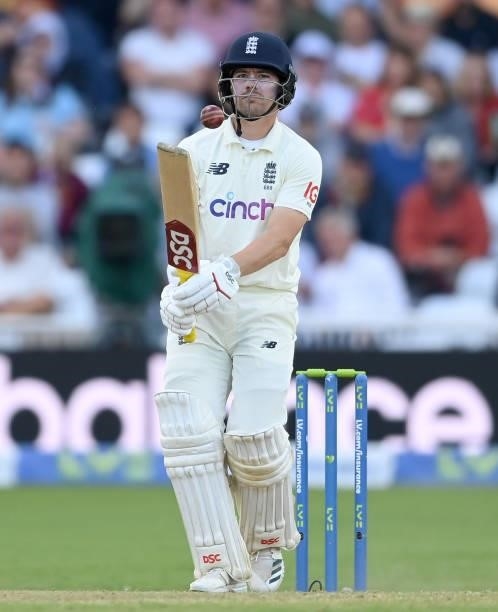 Rory Burns of England bats during the third day of the 1st LV= Test match between England and India at Trent Bridge on August 06, 2021 in Nottingham,...