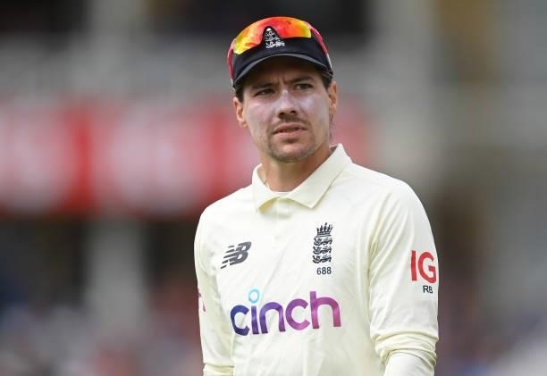 Rory Burns of England looks on during the third day of the 1st LV= Test match between England and India at Trent Bridge on August 06, 2021 in...