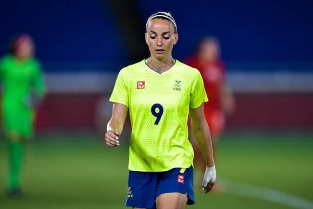 Kosovare Asllani of Sweden during the Tokyo 2020 Olympic Womens Football Tournament Gold Medal match between Sweden and Canada at International...