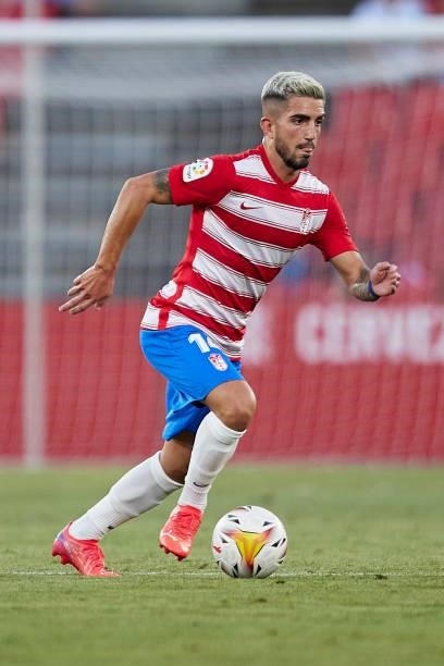 Ramon Rodriguez 'Monchu' of Granada CF in action during the Ciudad de Granada trophy match between Granada CF and Malaga CF at Nuevo Los Carmenes...