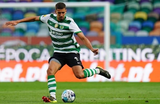 Zouhair Feddal of Sporting CP runs with the ball during the Liga Bwin match between Sporting CP and FC Vizela at Estadio Jose Alvalade on August 6,...