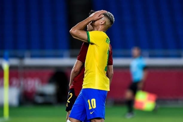 Richarlison of Brazil during the Tokyo 2020 Olympic Mens Football Tournament Gold Medal Match between Brazil and Spain at International Stadium...