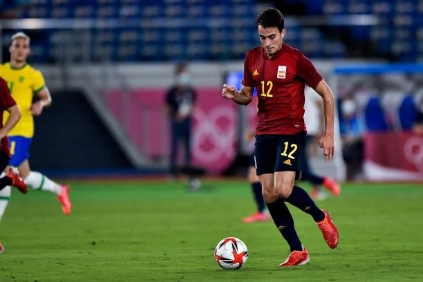 Eric Garcia of Spain during the Tokyo 2020 Olympic Mens Football Tournament Gold Medal Match between Brazil and Spain at International Stadium...