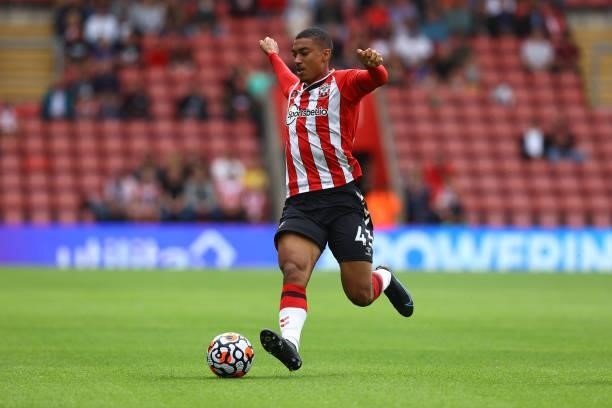 Yan Valery of Southampton during the pre season friendly match between Southampton FC and Athletic Club at St Mary's Stadium on August 07, 2021 in...