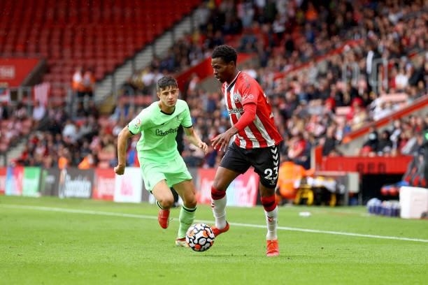 Nathan Tella of Southampton during the pre season friendly match between Southampton FC and Athletic Club at St Mary's Stadium on August 07, 2021 in...