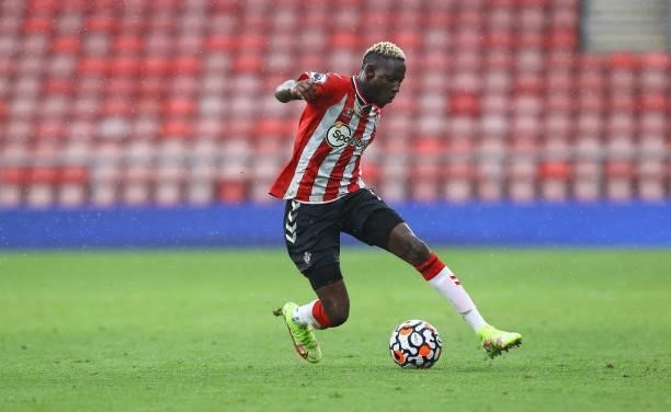 Moussa Djenepo of Southampton during the pre season friendly match between Southampton FC and Athletic Club at St Mary's Stadium on August 07, 2021...