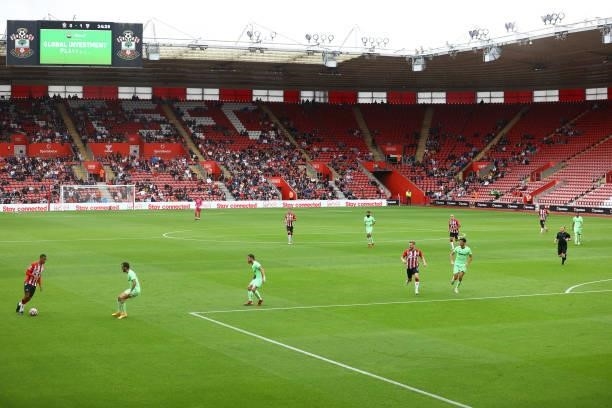 Yan Valery of Southampton on the ball during the pre season friendly match between Southampton FC and Athletic Club at St Mary's Stadium on August...