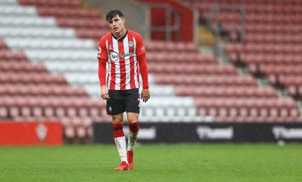 Tino Livramento of Southampton during the pre season friendly match between Southampton FC and Athletic Club at St Mary's Stadium on August 07, 2021...