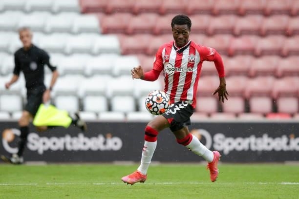Nathan Tella of Southampton during a pre-season friendly between Southampton FC and Athletic Bilbao at St Mary's Stadium on August 07, 2021 in...