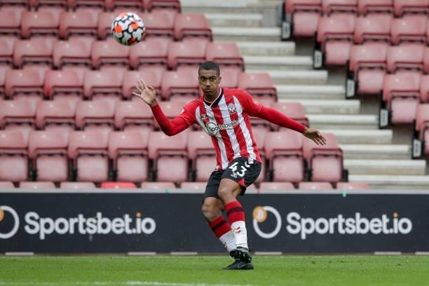 Yan Valery of Southampton during a pre-season friendly between Southampton FC and Athletic Bilbao at St Mary's Stadium on August 07, 2021 in...