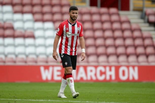 Shane Long of Southampton during a pre-season friendly between Southampton FC and Athletic Bilbao at St Mary's Stadium on August 07, 2021 in...