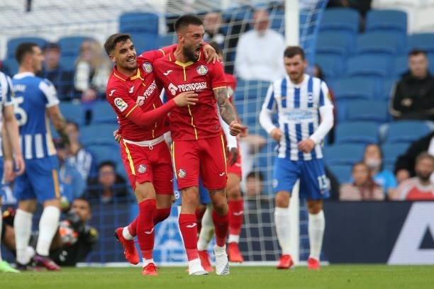 Erick Cabaco of Getafe celebrates scoring the opening goal during the Pre-Season Friendly match between Brighton & Hove Albion and Getafe at American...