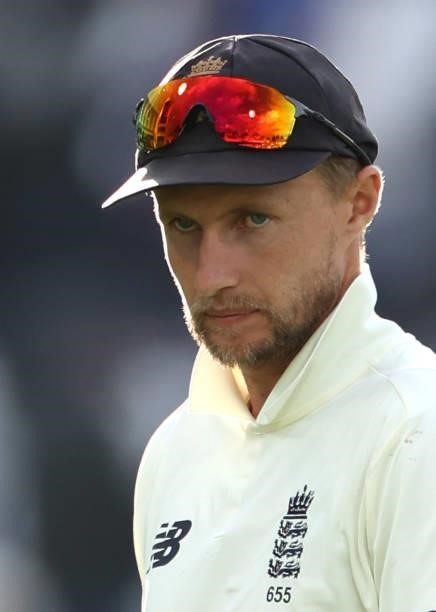 Joe Root of England walks off at the end of play during day four of the First LV= Insurance test match between England and India at Trent Bridge on...