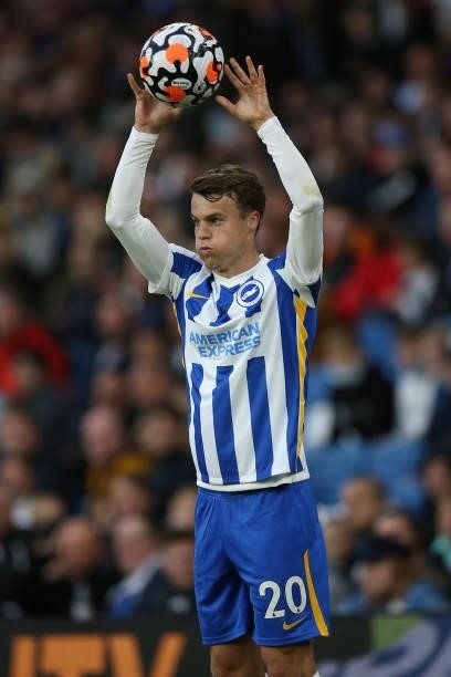 Solly March of Brighton & Hove Albion takes a throw in during the Pre-Season Friendly match between Brighton & Hove Albion and Getafe at American...
