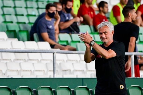 Roma coach Josè Mourinho during the Unbeatables Cup at Estadio Benito Villamarin on August 07, 2021 in Seville, Spain.