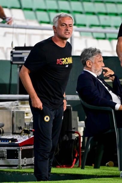 Roma coach Josè Mourinho during the Unbeatables Cup at Estadio Benito Villamarin on August 07, 2021 in Seville, Spain.