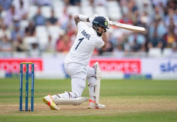 Rahul of India during day two of the First Test Match between England and India at Trent Bridge on August 05, 2021 in Nottingham, England.
