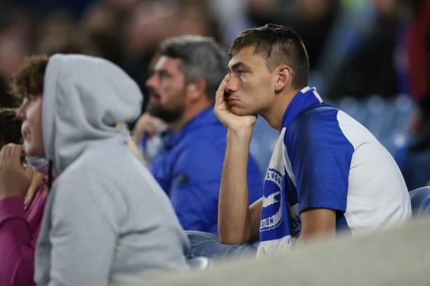 Brighton & Hove Albion supporter looks on during the Pre-Season Friendly match between Brighton & Hove Albion and Getafe at American Express...