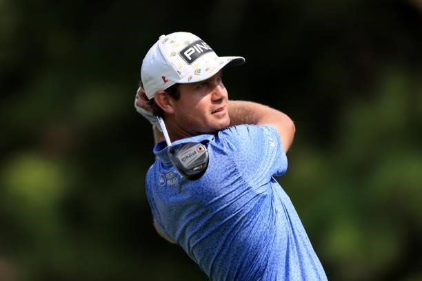 Harris English plays a shot on the 17th hole during the third round of the World Golf Championship-FedEx St Jude Invitational at TPC Southwind on...