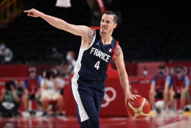 Thomas Heurtel of France during the Men's Basketball Gold Medal Final between United States and France on day fifteen of the Tokyo 2020 Olympic Games...