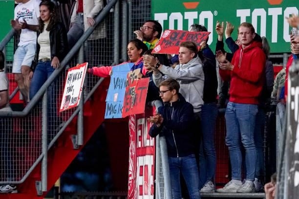 Fans, Supporters of FC Twente during the Preseason Friendly Match match between FC Twente and SS Lazio at De Grolsch Veste on August 7, 2021 in...