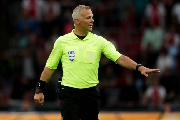 Referee Bjorn Kuipers during the Johan Cruijff Schaal match between Ajax and PSV at Johan Cruijff Arena on August 7, 2021 in Amsterdam, Netherlands