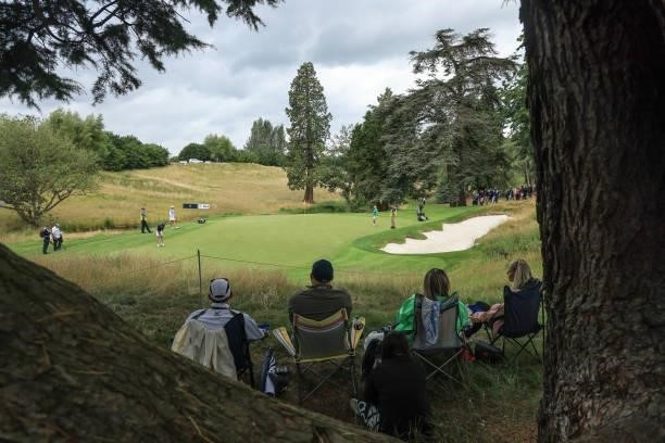 General view of play on the ninth hole during the Rose Ladies Series at JCB Golf & Country Club on August 05, 2021 in Uttoxeter, England.