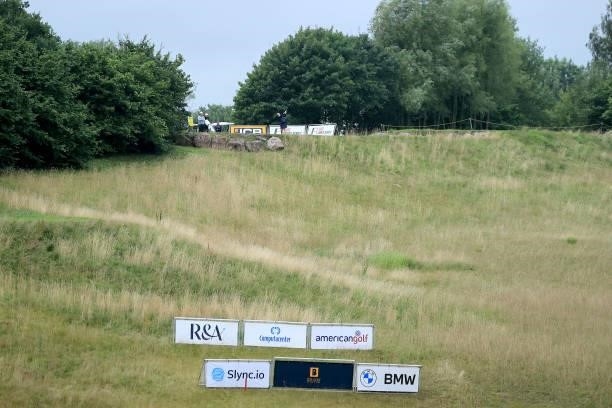 Gemma Dryburgh of Scotland plays her tee shot on teh ninth hole in the play-off against Becky Brewerton of Wales in the Rose Ladies Series at JCB...