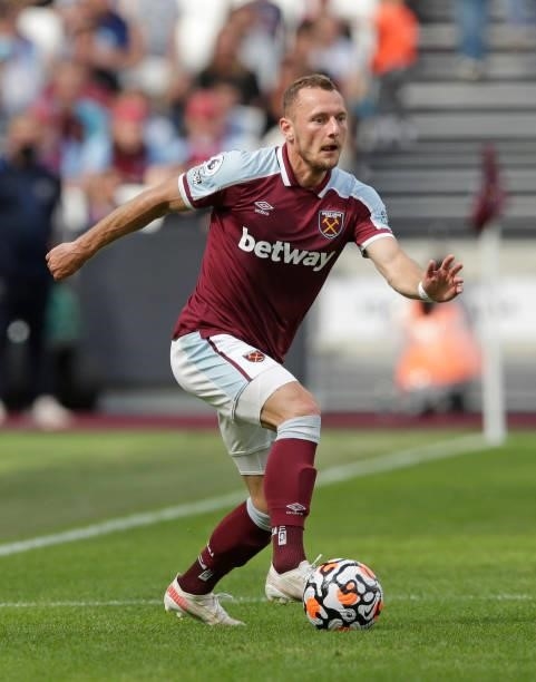 Vladimír Coufal of West Ham United in action during the pre-season friendly match between West Ham United and Atalanta at London Stadium on August 7,...