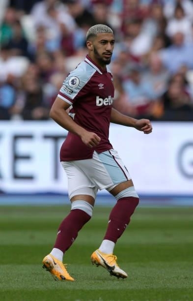 Said Benrahma of West Ham United in action during the pre-season friendly match between West Ham United and Atalanta at London Stadium on August 7,...