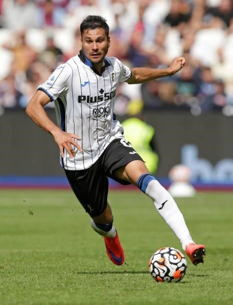 José Luis Palomino of Atalanta in action during the pre-season friendly match between West Ham United and Atalanta at London Stadium on August 7,...