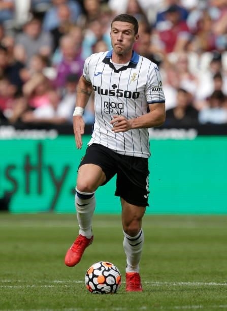 Robin Gosens of Atalanta in action during the pre-season friendly match between West Ham United and Atalanta at London Stadium on August 7, 2021 in...