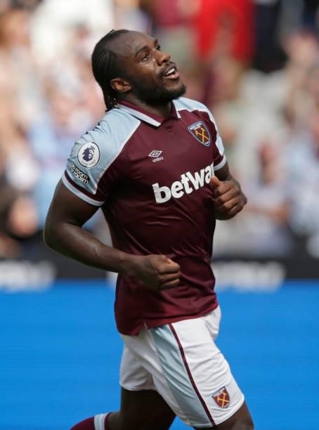 Michail Antonio of West Ham United in action during the pre-season friendly match between West Ham United and Atalanta at London Stadium on August 7,...