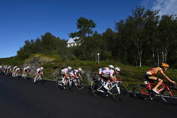 Julien Duval of France and AG2R Citröen Team & The Peloton during the 8th Arctic Race Of Norway 2021, Stage 4 a 163,5km stage from Gratangen to...