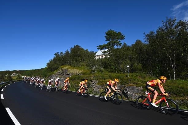 Søren Waerenskjold of Norway and UNO - X Pro Cycling Team & The Peloton during the 8th Arctic Race Of Norway 2021, Stage 4 a 163,5km stage from...