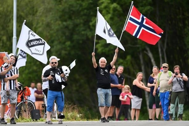 Fans during the 8th Arctic Race Of Norway 2021, Stage 4 a 163,5km stage from Gratangen to Harstad 54m / #ArcticRace / on August 08, 2021 in Harstad,...